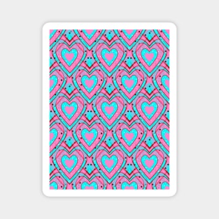 BLUE Pink Happy Valentines Day Hearts Magnet