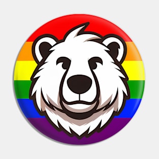 LGBTQ Pride Bear Anthro Furry Rainbow Logo Pin