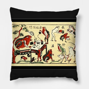 Teacher Toad - Vietnam folk art Pillow