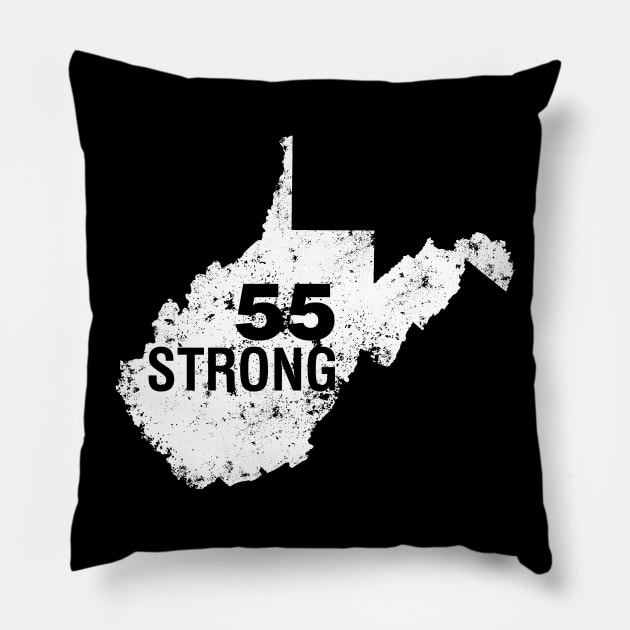 55 United - West Virginia 55 United - WV STRONG - 55 Strong Shirt Pillow by CMDesign