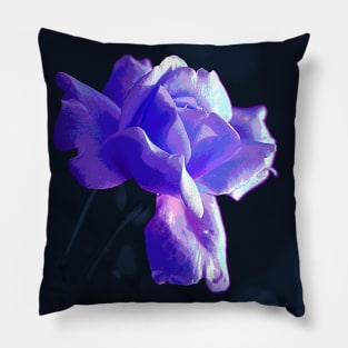 Rose in blue Pillow