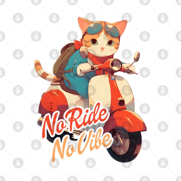 Kawaii cat riding scooter by AestheticsArt81