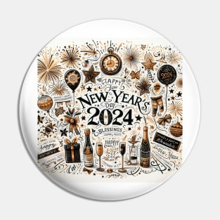 Wishing You a Happy New Year 2024: A Year of Hope and Success Pin