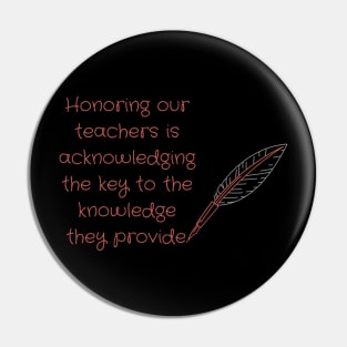 Honoring Our Teachers is Acknowledging the Key to the Knowledge They Provide. Pin