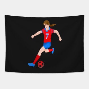 GIRL SOCCER PLAYER Tapestry