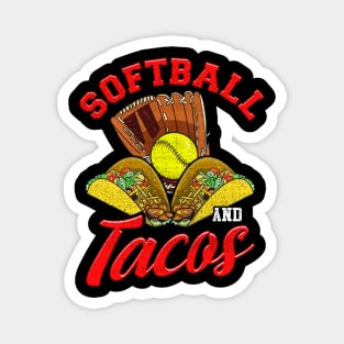 Cute Softball and Tacos Novelty Soft Ball Player Magnet