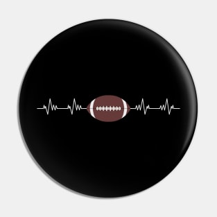 American Football Heartbeat - Funny American Football Lover Gift Pin