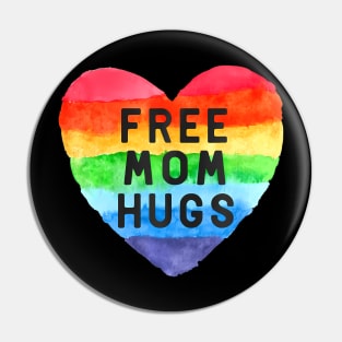 Free Mom Hugs LGBT Flag Gay Lesbian Pride Parades Pin