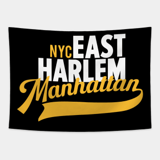 East Harlem Manhattan Minimal Typo Art - T-Shirt & Apparel Design Tapestry