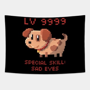 Overpowered Pixel Puppy Tapestry