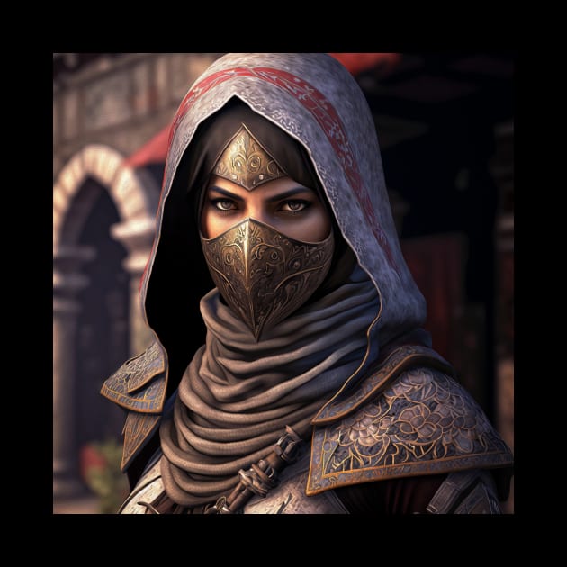 Female Assassin Intense Stare by ZombieTeesEtc
