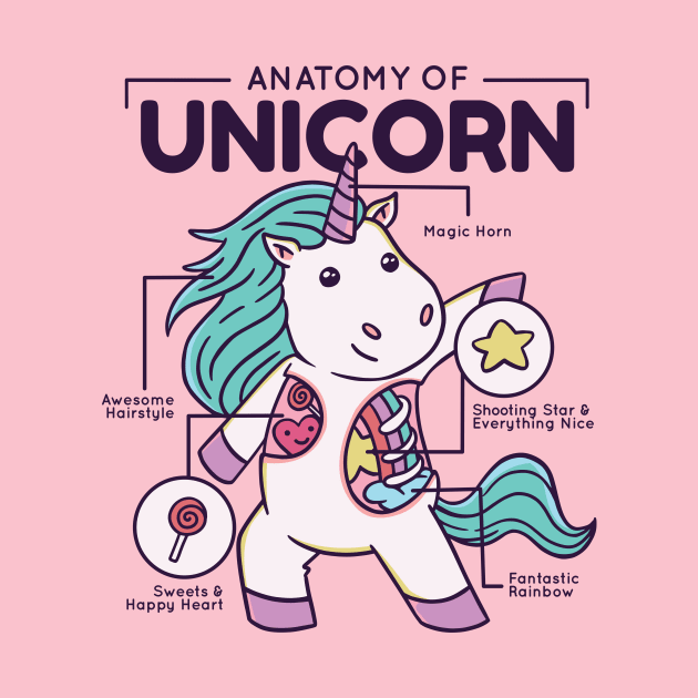 Anatomy of a Unicorn // Cute Unicorn Cartoon for Kids by SLAG_Creative