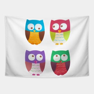 Two colorful owls. Tapestry