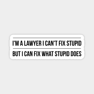 I'm A Lawyer I Can't Fix Stupid But I Can Fix What Stupid Does Magnet