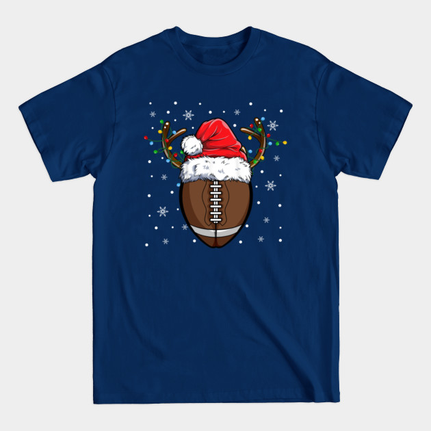 Disover Funny Football Reindeer Santa Hat Christmas Holiday - Football Reindeer Santa Hat - T-Shirt