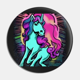 Retro Unicorn Art Pin