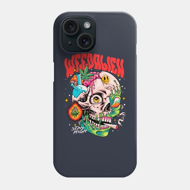 Weed alien Phone Case by KDX