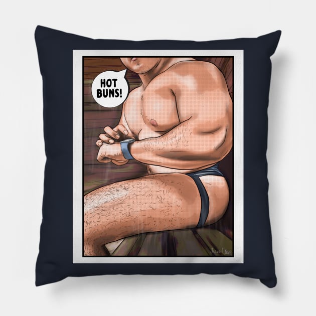 Hot Buns Pillow by JasonLloyd