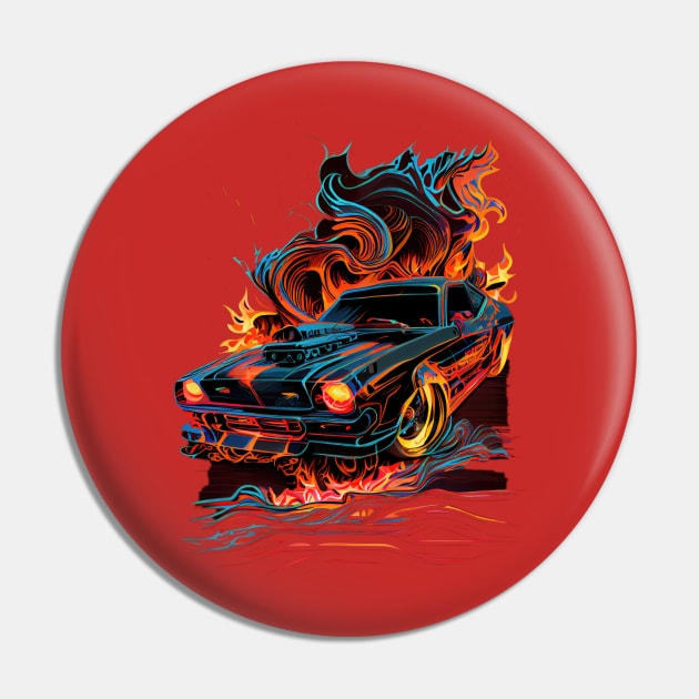 Dodge Charger Daytona - Burning Race Pin by GlossyEmpress