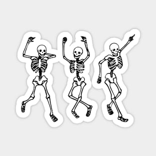 three skeleton dancing - funny halloween Magnet