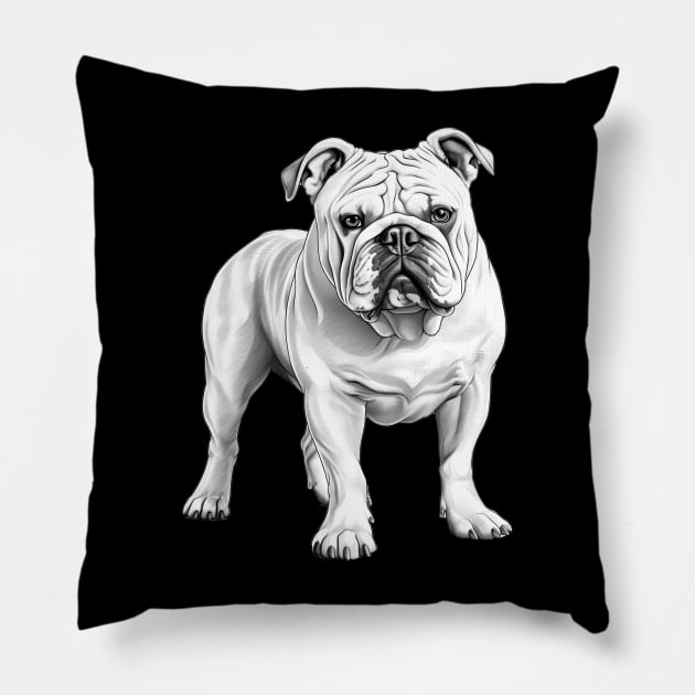 Bull Dog Design Pillow by BarnesPrintHub