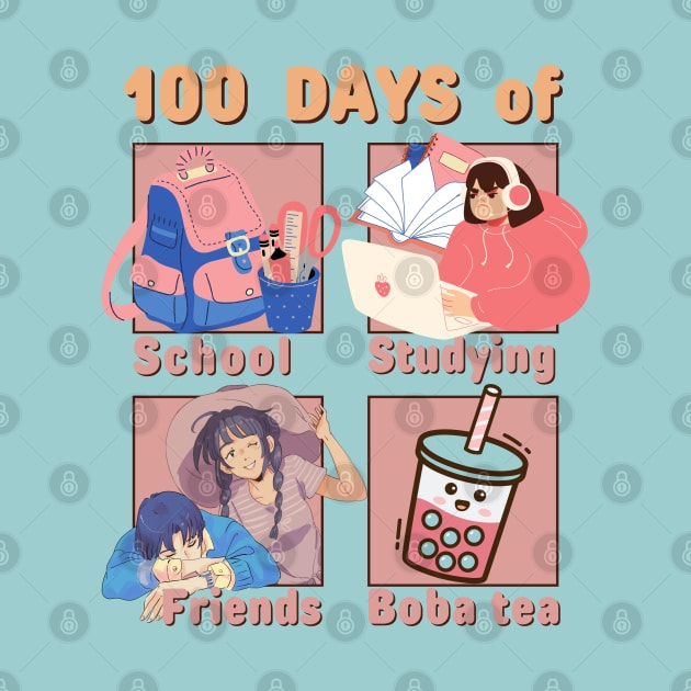 100 days of School, Studying, Friends, Bubble Tea by Brasilia Catholic