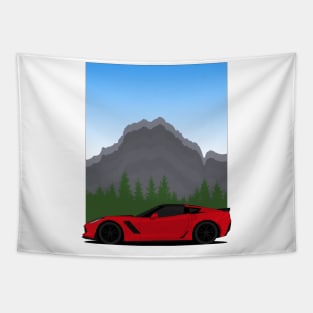 Z06 mountain Red Tapestry