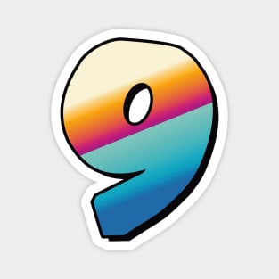 Number 9, Nine - beach colors Magnet