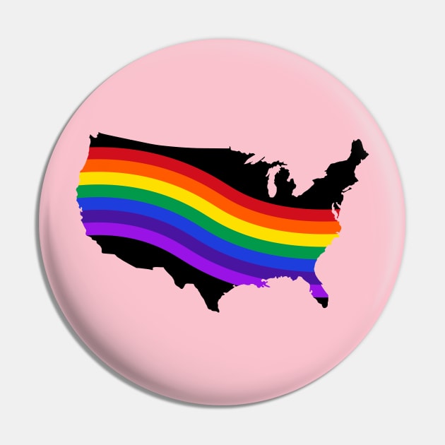 Gay Flag - America USA Pin by Pop Cult Store