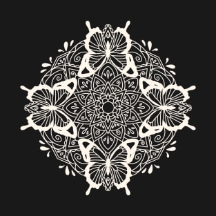 Mandala and Butterfly design T-Shirt