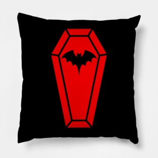 Cute Coffin in Red Pillow