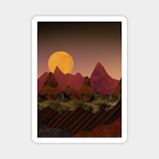 MOUNTAINS Nature Sunset Landscape Magnet