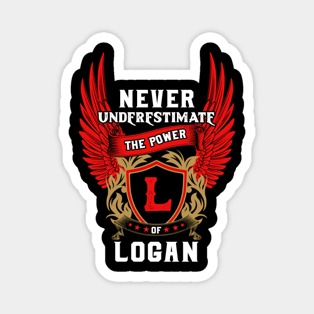 Never Underestimate The Power Logan - Logan First Name Tshirt Funny Gifts Magnet by dmitriytewzir