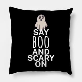 Say boo and scary on Pillow