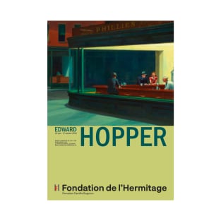 Edward Hopper - Nighthawks - Minimalist Exhibition Art Poster T-Shirt