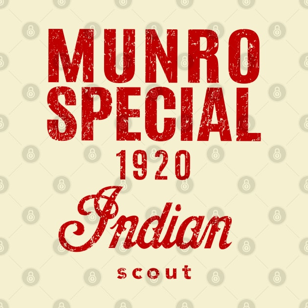 Munro Special - 'The world's fastest Indian' - worn red print by retropetrol