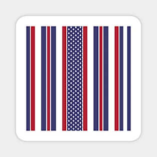 4th of July Stripes and Stars Magnet