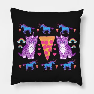 Kittycorn Pizza Rainbows Pillow