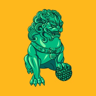 Chinese Guardian Lion - Nephrite Foo Dog T-Shirt