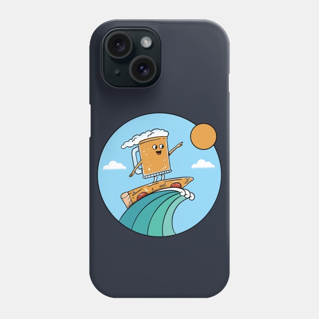 Beer pizza and beach Phone Case by coffeeman