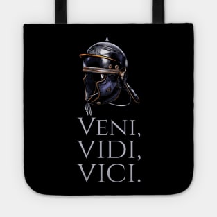 Veni Vidi Vici - Julius Caesar Quote - Roman Legion Helmet Tote