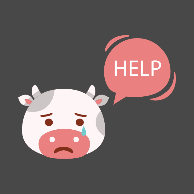 Cow Crying For Help by JevLavigne