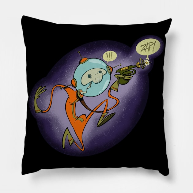 Skeleton Spaceman! Pillow by westinchurch