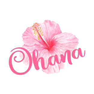 Ohana watercolor hibiscus T-Shirt