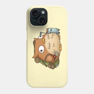 Cute Fat Owl with Traveling Backpack and Luggage Phone Case