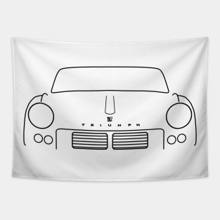 Triumph Spitfire 4 Mk2 classic car outline graphic (black) Tapestry