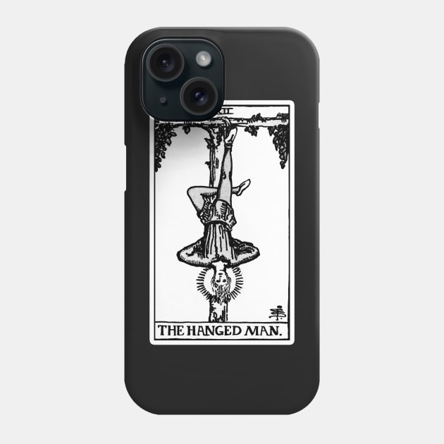 XII. The Hanged Man Tarot Card | Black and white Phone Case by wildtribe