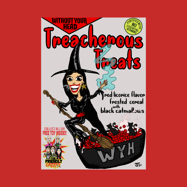 Disover Treacherous Treats Without Your Head Monster Cereal T-Shirt - Horror - T-Shirt