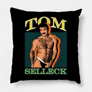 Tom Selleck 80s Retro Design Pillow