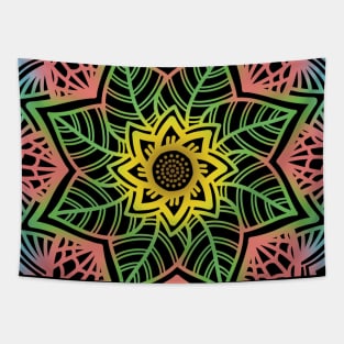 Flower Mandala Artwork Retro Color Tapestry